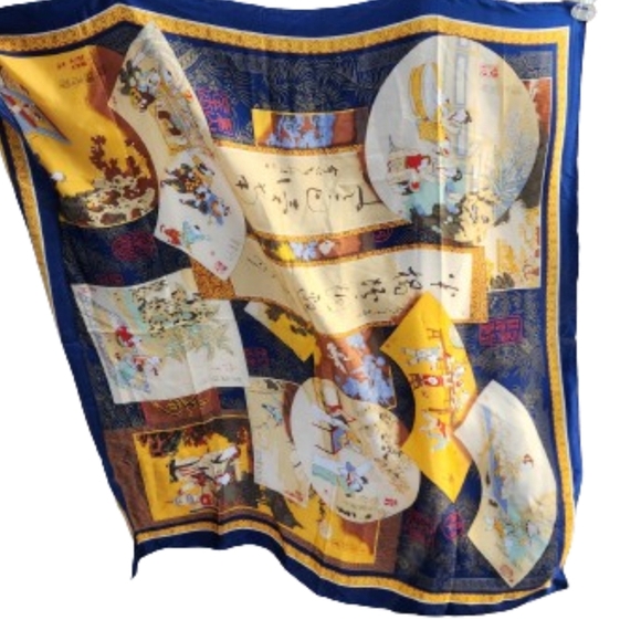 Waiki Asian water carrier silk scarf‎ NWT - Picture 2 of 10